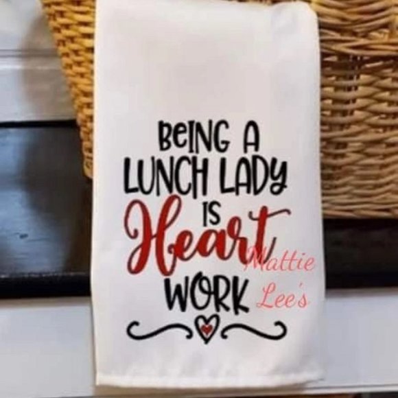 Kitchen Towel. Being A Lunch Lade Is A Work Of Heart - Picture 1 of 1